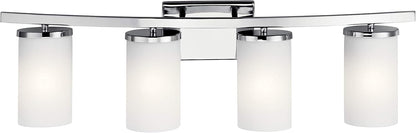 Kichler Crosby 31" 4 Light Vanity Light Satin Etched Cased Opal Chrome