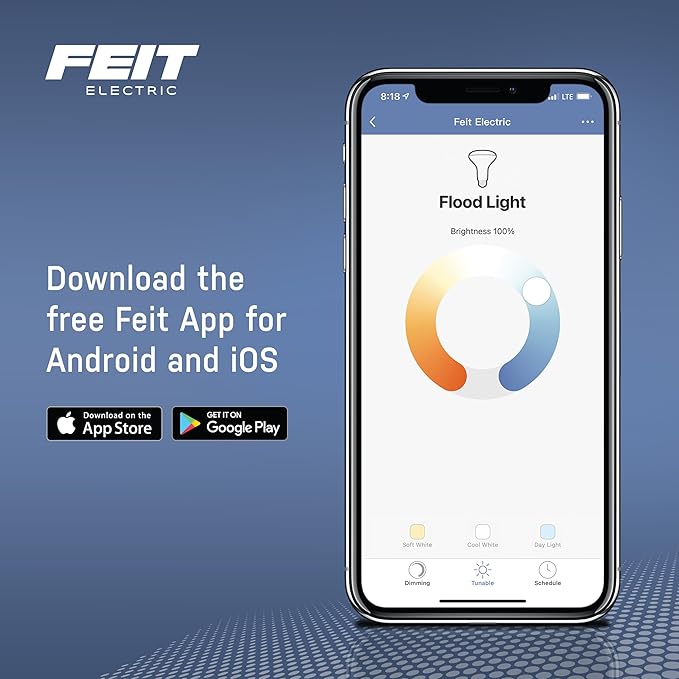 Feit Electric Smart Recessed Light, Fits Most 5-6" Can Housing, Works with Alexa or Google Assistant, Dimmable, 75W Equiv, 1000 Lumens, 2.4GHz WiFi Color Changing Downlight, LEDR6/RGBW/AG/2/4, 8 Pack