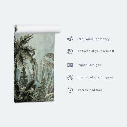 artgeist Wall Mural Forest 216x98 in - XXL Non-Woven Corner Wallpaper Fleece Angle Wall Decor Photo Print Picture Trees Forest Moss Mystery c-B-10183-a-a