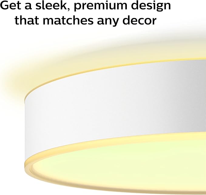 Philips Hue Enrave Large Ceiling Lamp, White - White Ambiance Warm-to-Cool White Smart LED Light - 1 Pack - Control with Hue App - Compatible with Alexa, Google Assistant, and Apple Homekit