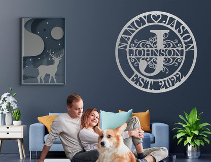 Wedding Gifts for Couples 2025, Personalized Metal Name Signs, Custom Name Signs, Custom Family Name Sign, Last Name Sign, Monogram Letters Wall Decor, House Warming Gifts New Home