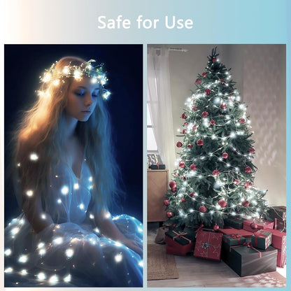 4 Pack Fairy Lights Battery Operated with Remote Control Timer, 26 FT 80 LED String Lights Outdoor Indoor, 8 Mode Twinkle Lights for Christmas Party Wedding Birthday Bedroom Décor (Cool White)