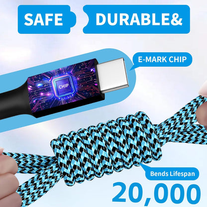 USB C Splitter Multi Charging Cable for Multiple Devices, Fast Charging 4 in 1 Charging Cord, Braided USB C Phone Charger Cable with 4 Type-C Connectors for iPhone 16 15 Pro Samsung S24 S23