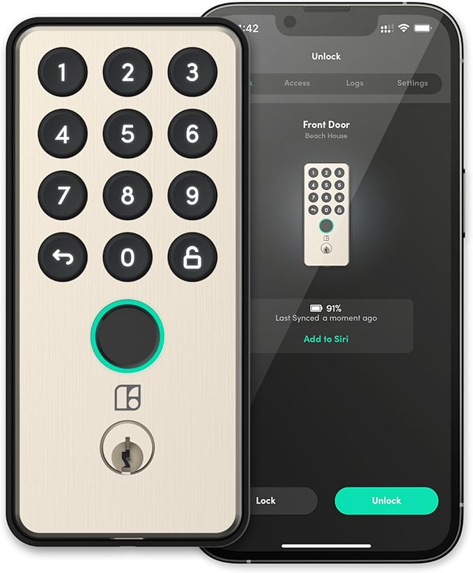igloohome (NEW!) Deadbolt Go Smart Lock (Satin Nickel) w/Fingerprint, Digital Keys, Remote PIN Codes, WiFi Bridge (Sold Separately) - Tested to ANSI Standards, Easy to Install.