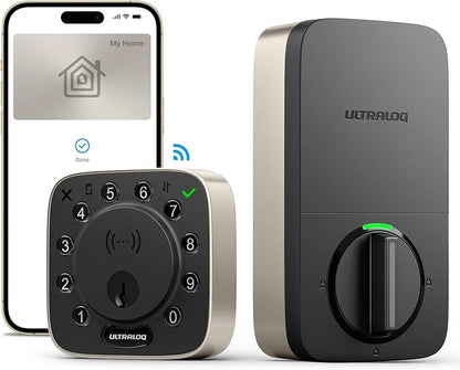 ULTRALOQ Bolt NFC, World's First Smart Lock with Apple Home Key and Android NFC Tap to Unlock, Built in Wi-Fi Deadbolt, Remote Control, Works with HomeKit, Alexa, Google, 1 Year Battery, BHMA Cert.