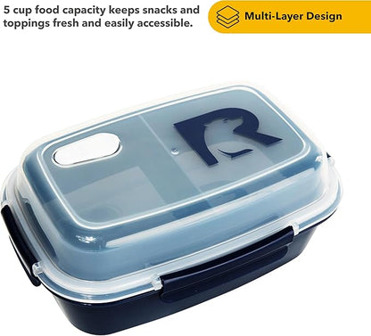 RTIC 5 Compartment Lunch Containers, Hot Food Container with Lid for Adults, Microwave Safe Divided Snack Lunch Box for Work or Travel, Reusable, BPA Free with Vent Space