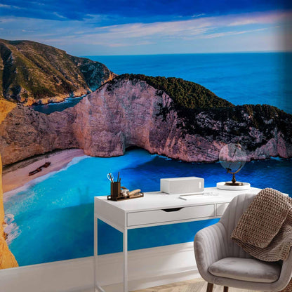artgeist Wall Mural Peel and Stick Tropical Island 212x98 in - XXL Self-Adhesive Corner Wallpaper Removable Large Sticker Foil Angle Wallpaper Wall Decor Print Nature Landscape Sea Beach c-A-0058-a-d