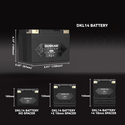 DKL14 550A LiFePO4 Motorcycle Lithium Battery, 12V 4Ah Powersports Battery, Compatible Jet Ski, Quad, Lawn Mower, Scooter, Generator Battery, Snowmobile