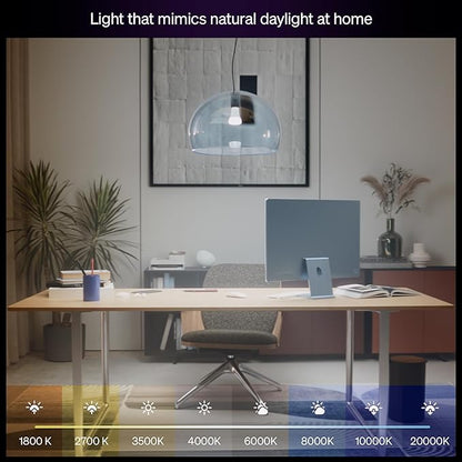 Philips Hue Smart LED A19 Bulb, 1 Pack, White & Color Ambiance, E26 Base, 7.2W, Full Spectrum Light 1000K-20000K, 810 Lumens, Dimmable LED Bulbs, Works with Alexa, Google,& Apple Home
