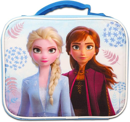 Disney Frozen Lunch Bag Set - Bundle of 4 Pc Elsa and Anna Lunch Box, Water Bottle, Frozen Stickers, and More | Disney School Supplies for Kids