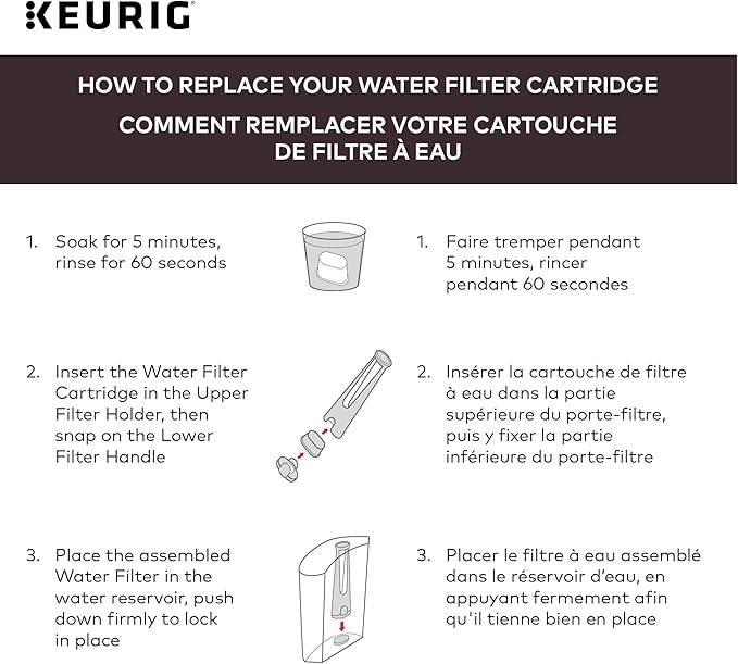 Keurig Tall Handle Water Filter Starter Kit, Comes with Handle and 2 Replacement Water Filters, Compatible with Select Keurig Coffee Makers (Pack of 6)