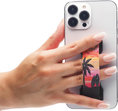 LOVEHANDLE PRO Premium Phone Grip - Silicone Phone Strap - Magnetic Phone Mount and Kickstand for Smartphone and Tablet - Dawn Patrol