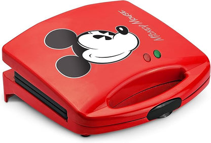 Disney Mickey Mouse Sandwich Maker by Select Brands - Electric Sandwich Maker with Nonstick Cooking Plates & Locking Lid - Cooking Appliance with Indicator Lights - Kitchen Essential for Home & Dorms