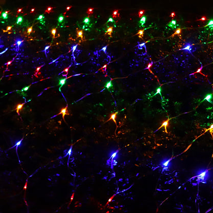 Solar Net Lights Outdoor Mesh Lights Multicolor, 200 LED Net Lights Christmas Colorful, Waterproof 19 Modes Timer Tree Wrap Lights for Fence, Garden, Yard, Bushes, Trunk, Halloween Decor-9.8ft x 6.6ft