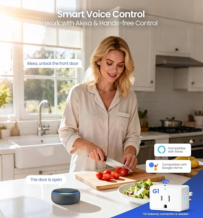 Veise VE017-K Fingerprint Smart Lock with 2 Knobs, App Control, Keyless Entry Front Door Lock Set, Electronic Touchscreen Keypad Deadbolt, Emergency Power Port, Easy Install, Auto-Lock, Satin Nickel