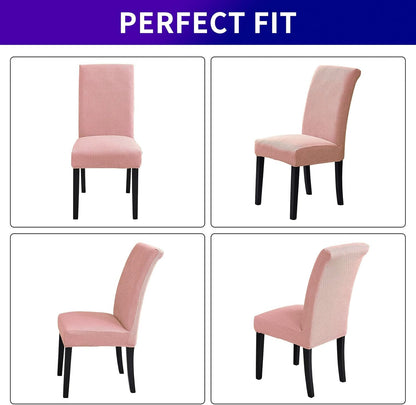 Howhic Stretch Chair Covers for Dining Room Set of 4, Removable Washable Dining Room Chair Covers, Dining Chair Slipcovers Seat Protector, Great for Home Decor and Banquet (Dusty Pink, 4 Pack)