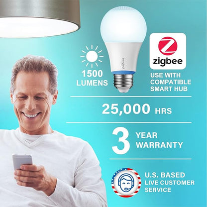 Sengled Zigbee Smart Light Bulbs, Smart Hub Required, Work with SmartThings and Echo with Built-in Hub, Voice Control with Alexa and Google Home, 5000K 100W Eqv. Daylight A19 Alexa Light Bulb, 2 Pack