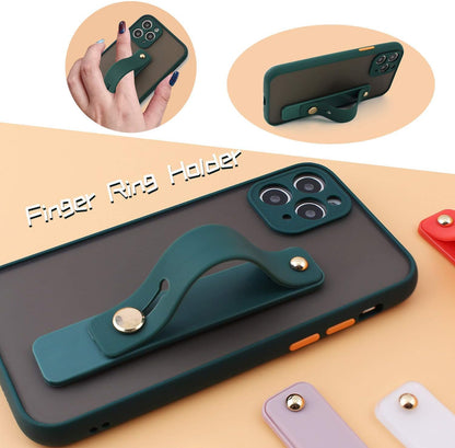 Removable and Reusable Cell Phone Grip Strap, Yetaida Telescopic Finger Kickstand Bracket Universal Silicone Phone Holder Stand and Portable Finger Loop for Most Smartphones Case (Navy)