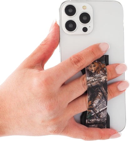 LOVEHANDLE PRO Premium Phone Grip - Silicone Phone Strap - Magnetic Phone Mount and Kickstand for Smartphone and Tablet - Realtree Edge Camo Silicone