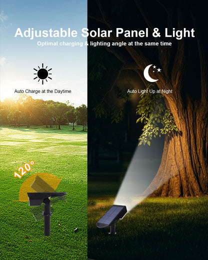 4 Pack Solar Powered Outdoor Spot Lights Outside Waterproof 20 LEDs Landscape Spotlights Dusk to Dawn for House Yard Tree, Plants, Walls, Path, Garden, Statues, Superior Accent Uplighting Cool White