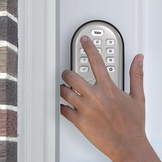 Yale Assure Lock with Z-Wave, Satin Nickel Smart Keypad Deadbolt Lock Works with Ring Alarm, Samsung SmartThings, (Hub Required, Sold Separately), ‎YRD216-ZW2-619
