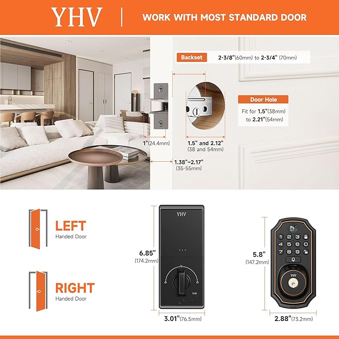 WiFi Smart Lock Keyless Entry Deadbolt with Alexa & Google Assistant