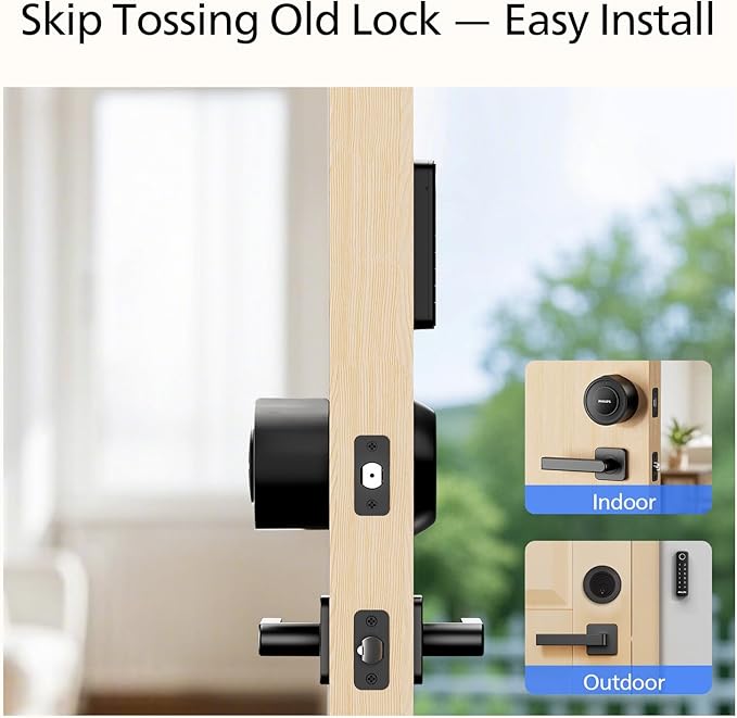 Philips WiFi Smart Deadbolt Lock with Fingerprint Keypad, APP Remote Control, Smart Retrofit Lock for Existing Deadbolt, Keyless Entry, Voice Control, Interior Auto-Locking
