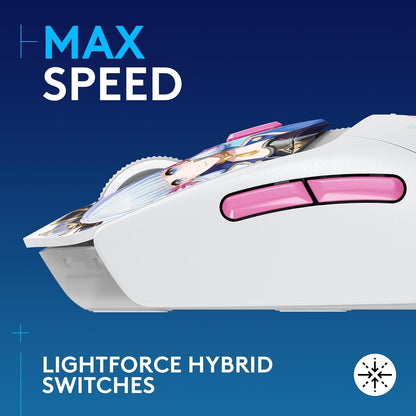 Logitech G309 Lightspeed Wireless Gaming Mouse, Lightweight, LIGHTFORCE Switches, Hero 25K Sensor, 300+ hr Battery, 6 Programmable Buttons, PC & Mac - Genshin Impact Limited Edition