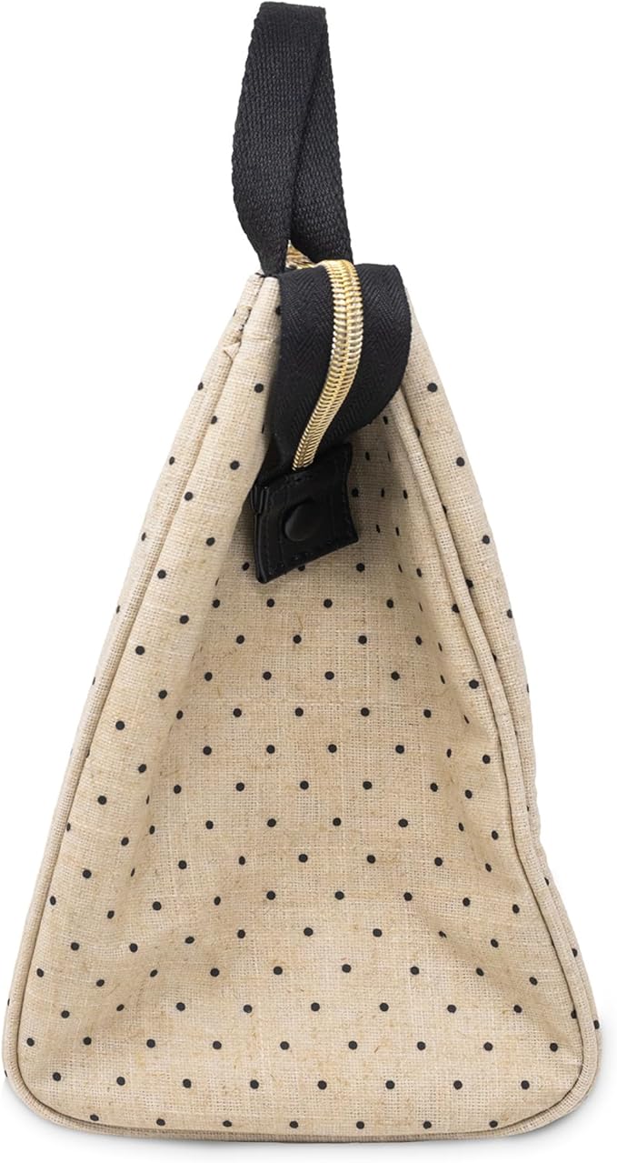 kate spade new york Cute Lunch Bag for Women, Large Capacity Lunch Tote, Adult Lunch Box with Silver Thermal Insulated Interior Lining and Storage Pocket (Out to Lunch)