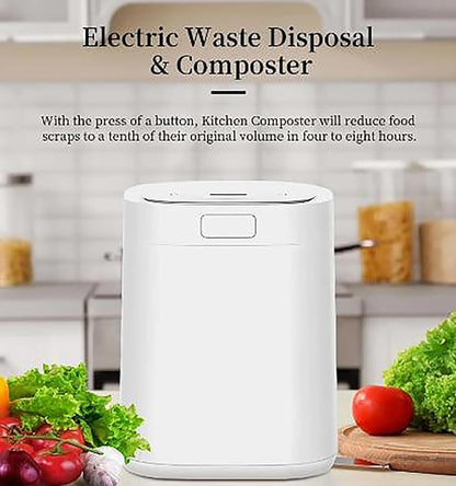 Electric Composter for Kitchen, 500W Kitchen Compost Bin with Smart LED Screen, Ample 2.5 Liters Capacity and Adjustable Work Modes, Automatic Cleaning and Fast Eliminating Odors, for Counter