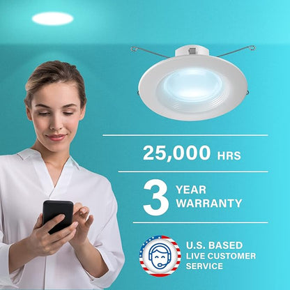 Sengled Smart Recessed Lighting, 5/6 inch, S1 Auto Pairing with Alexa Devices, ‎Daylight 5000K, Led Lights, Smart Can Lights Retrofit Work with Alexa, Smart LED Downlight, Conversion Kit, 1-Pack
