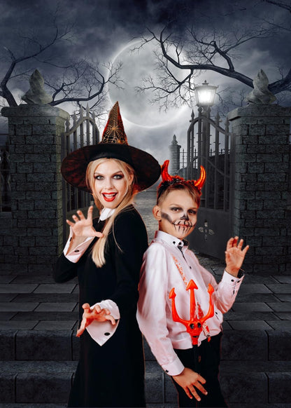 CHAIYA Halloween Backdrop Background Nightmare Before Christmas Backdrop for Photography Zombie Themed Photo Booth Party Decorations 5x7ft