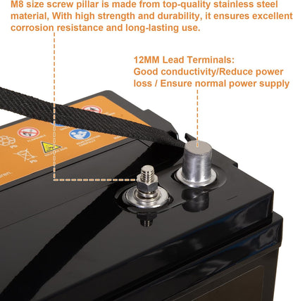 Weize BCI Group 31M Dual Purpose AGM Battery, 240RC 825CCA 12V 110AH Starter & Deep Cycle Sealed Marine & RV Battery