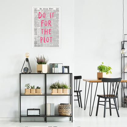 Liyark Retro Black And White Chicago Newspaper Poster Pink Trendy Preppy Apartment Art Motivational Affirmation Do It For The Plot Prints For Home Bedroom Living Room Wall Decor 24x36in Unframed