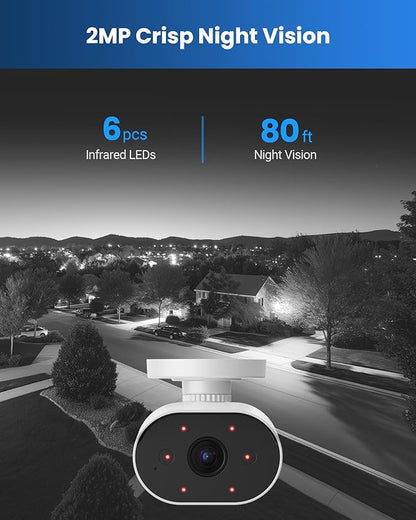 ZOSI 8CH 1080p Home Security Camera System with Audio, AI Person Vehicle Detection, 4pcs Outdoor Indoor Wired Cameras, Night Vision, H.265+ 8 Channel DVR with 1TB HDD, 24/7 Recording, No Monthly Fees