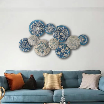 Large Metal Wall Decor 3D Stacked Wall Art Decor Metal Wall Art Hanging Sculptures for Living Room Home Office Kitchen Bedroom Decoration