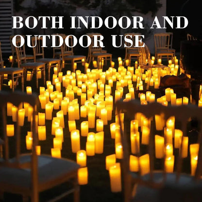 72-Pack Realistic Flameless LED Candle, Battery Operated with Remote Control, 3D Flame Pillar Timer Funtion Melted Top Safe,Perfect for Indoor/Outdoor Decor,Wedding,BBQ and Gift.