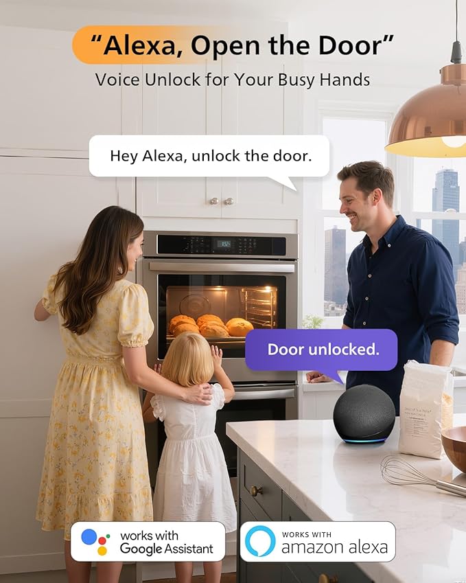 Philips WiFi Smart Lock with Front Door Handle Set, Built-in WiFi, APP Remote & Voice Control, Fingerprint Keyless Entry Door Lock, Keypad Deadbolt Smart Locks for Front Door, Auto-Lock, Matte Black