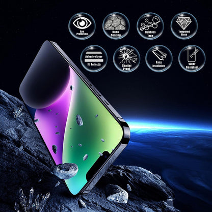 Screen Protector for iPhone 13 Pro Max/14 Plus [6.7 Inch], Colorless Anti-Blue Light Tempered Glass Films, HD Clear, 9H Hardness, No Bubbles, Case Friendly,2 pcs