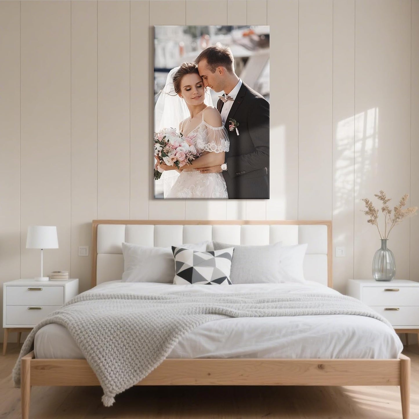 Personalized Custom Canvas Prints with Your Photos & Text, Customized Picture Print, Transform Own Images Into Framed Wall Art Digitally Printed Photo to Canvas, Keepsakes Gifts for Family 12x18’’