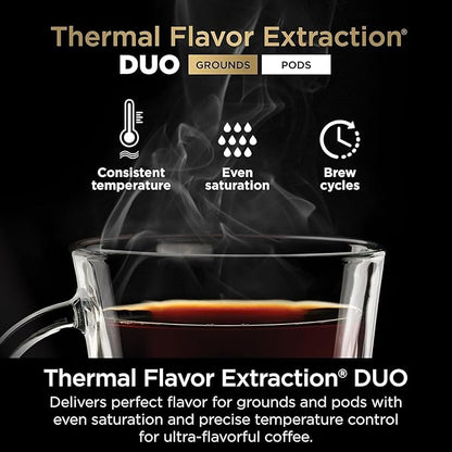 Ninja | Drip Coffee Maker | DualBrew Pro Hot & Iced Coffee | Compatible with K-Cup Pods | 3 Brew Styles (Classic, Rich, & Iced) | 60oz Removable Reservoir & Dishwasher Safe | Black | 12-Cup (Renewed)