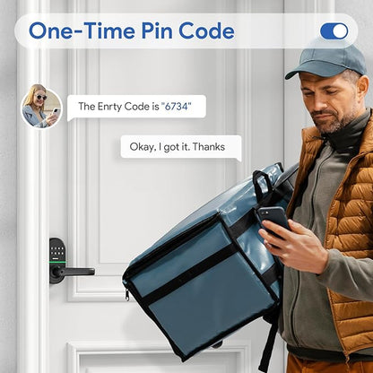 Keypad Door Lock with Handle: Keyless Entry Smart Lock for Front Door, NICE DIGI Electronic Digital Door Lock, Easy Installation