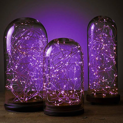 Twinkle Star 2 Pack Halloween Fairy Lights Battery Operated, Total 66 ft 200 Led String Lights Remote Control Timer Twinkle String Lights 8 Modes Firefly Lights for Garden Party Indoor Decor, Purple