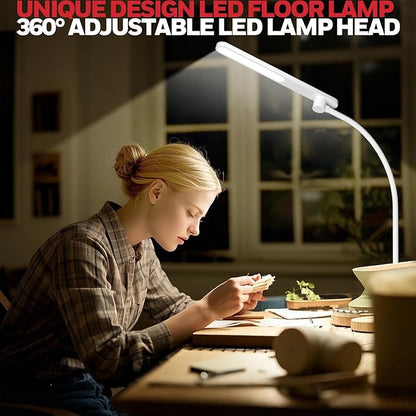 Honeywell F4 Sunturalux™ LED Floor Lamp, CRI 97 Full-Spectrum Eye-Caring Light, Stepless Dimmable Task Lamp with Flexible Gooseneck, 77.5" Tall Reading Lamp for Living Room & Office