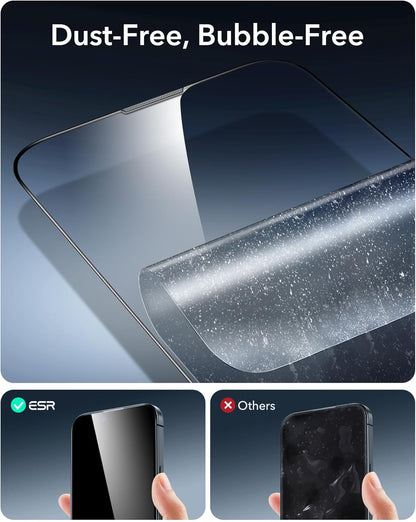 ESR 3 Pack 9H+ Glass for iPhone 16e/ iPhone 14/ iPhone 13/13 Pro Screen Protector, [Military Grade Shatterproof & Longest Durable] Armorite Ultra-tough Full Coverage Tempered Glass with UltraFit Tray