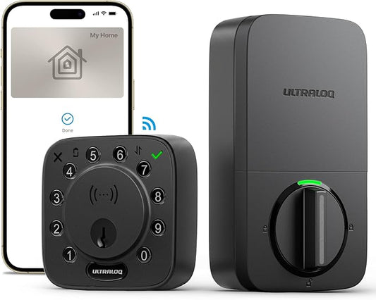 ULTRALOQ Bolt NFC Smart Lock, Tap to Unlock with Apple Home Key and Android NFC, Built-in WiFi Deadbolt, App Remote Control, Auto Lock, Works with Apple HomeKit, Alexa, Google, BHMA Certified