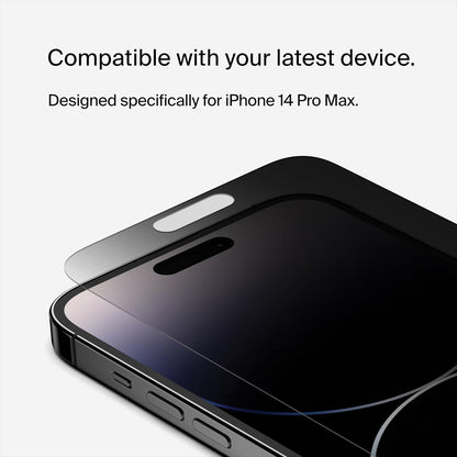 Belkin ScreenForce TemperedGlass Privacy Screen Protector for iPhone 14 Pro Max - Treated Surface with Anti-Fingerprint Coating and Included Easy Align Tray for Bubble-Free Application