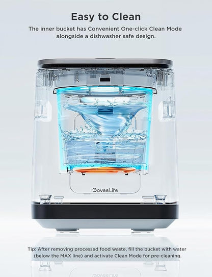 GoveeLife Upgraded Electric Composter for Kitchen, Smart Indoor Countertop Compost Bin, Odorless, Low Noise, Auto-Cleaning, Turn Food Waste into Fertilizer, Food Waste Compost Machine with LED Display