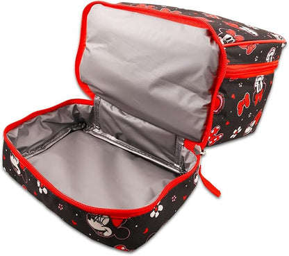 Disney Minnie Mouse Lunch Bag for Girls with 2 Compartments, Water Bottle, Stickers, More