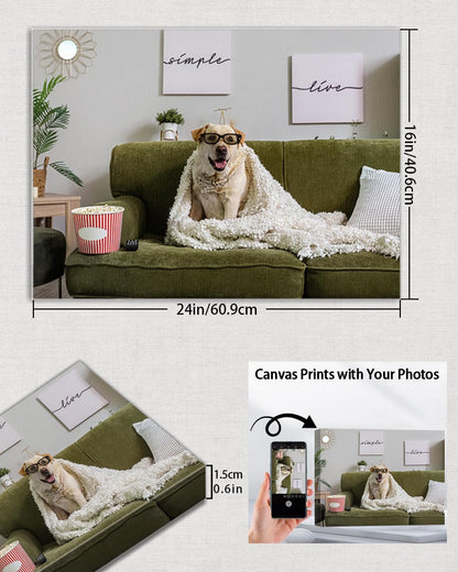 AbcCustomize Canvas Prints with Your Photos, Custom Canvas for Living Room and Bedroom Decor, Personalized gifts for Friends Lover and Family, Canvas Wall Art for Gifts & Keepsakes, Ready to Hang